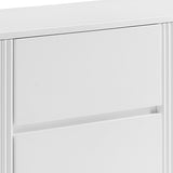 Darrahopens Furniture > Dining > Buffets & Sideboards Buffet Ceramic Table Top MDF Cabinet Storage Stainless Steel In White