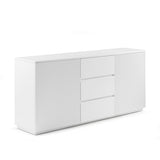 Darrahopens Furniture > Dining > Buffets & Sideboards Buffet Ceramic Table Top MDF Cabinet Storage Stainless Steel In White