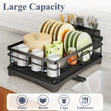 Darrahopens Furniture > Dining > Buffets & Sideboards Large Dish Drying Rack with Drainboard Black