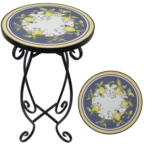 Darrahopens Furniture > Dining > Buffets & Sideboards Molto Bene Lemon Mosaic Side Table 50cm