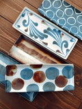Darrahopens Furniture > Dining > Buffets & Sideboards Sashimi Plate 27cm Brush Blue Spot Glaze