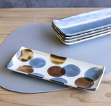 Darrahopens Furniture > Dining > Buffets & Sideboards Sashimi Plate 27cm Brush Blue Spot Glaze