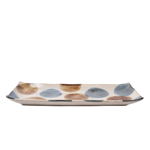 Darrahopens Furniture > Dining > Buffets & Sideboards Sashimi Plate 27cm Brush Blue Spot Glaze
