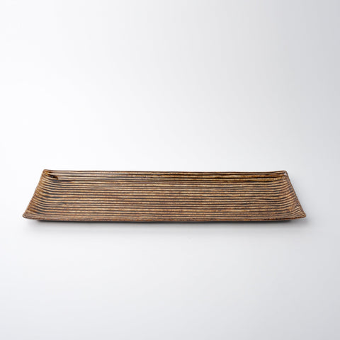 Darrahopens Furniture > Dining > Buffets & Sideboards Sashimi Plate 33.2cm Amber Contour Glaze