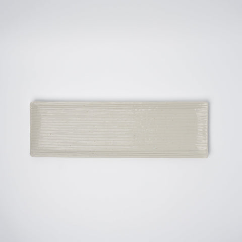 Darrahopens Furniture > Dining > Buffets & Sideboards Sashimi Plate 33.2cm White Contour Glaze