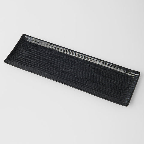 Darrahopens Furniture > Dining > Buffets & Sideboards Sashimi Plate 33cm Black Contour Glaze