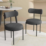 Darrahopens Furniture > Dining Charcoal Chic Boucle Elsa Dining Chairs
