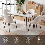 Darrahopens Furniture > Dining > Dining Set 1 Artiss Dining Table and 4 Chairs Set White Marble Style