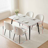 Darrahopens Furniture > Dining > Dining Set 1 Artiss Dining Table and 4 Chairs Set White Marble Style