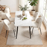 Darrahopens Furniture > Dining > Dining Set 1 Artiss Dining Table and 4 Chairs Set White Marble Style