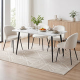 Darrahopens Furniture > Dining > Dining Set 1 Artiss Dining Table and 4 Chairs Set White Marble Style