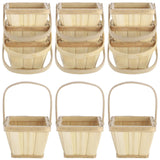 Darrahopens Furniture > Dining > Dining Set 12PCS Mini Wooden Berry Baskets, 5.1 x 3.9 in Square Berry Picking Buckets with Handle, Hand-Woven Slat Fruit Baskets for Gift Wrapping, Picnics, Wedding, Home Decor & DIY Crafts In Australia - Darrahopens