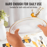 Darrahopens Furniture > Dining > Dining Set 175pcs Food-Grade Wedding Event Banquet Disposable Tableware Dinnerware Gold-Edged Plastic Cutlery Pack of 25 Dining Sets Plates Cutlery Napkins
