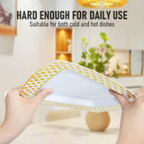 Darrahopens Furniture > Dining > Dining Set 175pcs Food-Grade Wedding Event Banquet Disposable Tableware Dinnerware Gold-Edged Plastic Cutlery Pack of 25 Dining Sets Square Plates Cutlery Napkins
