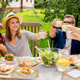 Darrahopens Furniture > Dining > Dining Set 175pcs Food-Grade Wedding Event Banquet Disposable Tableware Dinnerware Gold-Edged Plastic Cutlery Pack of 25 Dining Sets Square Plates Cutlery Napkins