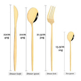 Darrahopens Furniture > Dining > Dining Set 24pc Elegant Stainless Steel Gold Flatware Set Classic Knife Fork Spoon Gift Set