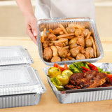 Darrahopens Furniture > Dining > Dining Set 40 Pack 8x8 Inch (Approx. 20.3 x 20.3 cm) Aluminum Pans with Clear Plastic Lids - Square Baking Cake Pans - Foil Pans with Lids - Disposable Food Containers Ideal for Cooking, Heating, Storing, and Food Preparation