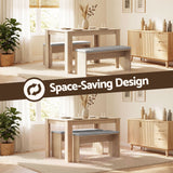 Darrahopens Furniture > Dining > Dining Set Artiss 3 Piece Dining Sets, 120cm Wooden Dining Table and 2 Upholstered Chairs Set, Space-Saving Modern Kitchen Dining Suite for Home Apartment (Oak)