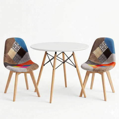 Darrahopens Furniture > Dining > Dining Set Artiss Dining Table and Chairs Set 3PCS Round 2 Seater Dining Set for Kitchen, Apartment, Dining Room White