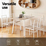 Darrahopens Furniture > Dining > Dining Set Artiss Dining Table and Chairs Set 5pcs Foldable Kitchen Furniture Natural White