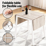 Darrahopens Furniture > Dining > Dining Set Artiss Dining Table and Chairs Set 5pcs Foldable Kitchen Furniture Natural White