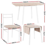 Darrahopens Furniture > Dining > Dining Set Artiss Dining Table and Chairs Set 5pcs Foldable Kitchen Furniture Natural White