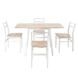 Darrahopens Furniture > Dining > Dining Set Artiss Dining Table and Chairs Set 5pcs Foldable Kitchen Furniture Natural White