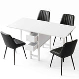Darrahopens Furniture > Dining > Dining Set Artiss Dining Table and Chairs Set 5pcs Foldable Kitchen Furniture with 2 Drawers Black and White