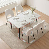 Darrahopens Furniture > Dining > Dining Set Artiss Dining Table and Chairs Set 5pcs Kitchen Furniture Marble White