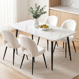Darrahopens Furniture > Dining > Dining Set Artiss Dining Table and Chairs Set 5pcs Kitchen Furniture Marble White