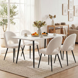 Darrahopens Furniture > Dining > Dining Set Artiss Dining Table and Chairs Set 5pcs Kitchen Furniture Marble White