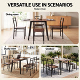 Darrahopens Furniture > Dining > Dining Set Artiss Dining Table and Chairs Set 5pcs with Extendable 60-120cm Drop-Leaf Table Brown In Australia - Darrahopens