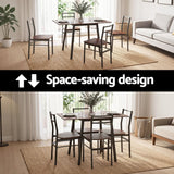 Darrahopens Furniture > Dining > Dining Set Artiss Dining Table and Chairs Set 5pcs with Extendable 60-120cm Drop-Leaf Table Brown In Australia - Darrahopens