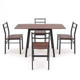 Artiss Dining Table and Chairs Set 5pcs with Extendable 60-120cm Drop-Leaf Table Brown In Australia - Darrahopens