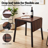 Artiss Dining Table and Chairs Set 5pcs with Extendable 60-120cm Drop-Leaf Table Brown In Australia - Darrahopens