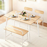 Darrahopens Furniture > Dining > Dining Set Artiss Dining Table and Chairs Set of 4 Bench Kitchen Furniture Natural and White