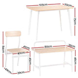 Darrahopens Furniture > Dining > Dining Set Artiss Dining Table and Chairs Set of 4 Bench Kitchen Furniture Natural and White