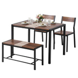 Darrahopens Furniture > Dining > Dining Set Artiss Dining Table and Chairs Set of 4 Bench Kitchen Furniture Rustic Brown