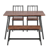 Darrahopens Furniture > Dining > Dining Set Artiss Dining Table and Chairs Set of 4 Bench Kitchen Furniture Rustic Brown