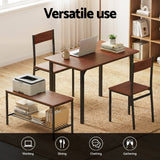 Darrahopens Furniture > Dining > Dining Set Artiss Dining Table and Chairs Set of 4 Storage Bench Kitchen Furniture Walnut