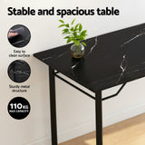 Darrahopens Furniture > Dining > Dining Set Artiss Dining Table and Chairs Set of 5 Compact Kitchen Furniture Marble Black