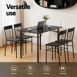 Darrahopens Furniture > Dining > Dining Set Artiss Dining Table and Chairs Set of 5 Compact Kitchen Furniture Marble Black