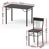 Darrahopens Furniture > Dining > Dining Set Artiss Dining Table and Chairs Set of 5 Compact Kitchen Furniture Marble Black