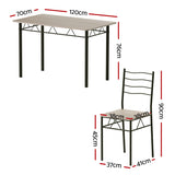 Darrahopens Furniture > Dining > Dining Set Artiss Dining Table and Chairs Set of 5 Compact Kitchen Furniture Modern Oak