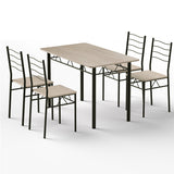 Darrahopens Furniture > Dining > Dining Set Artiss Dining Table and Chairs Set of 5 Compact Kitchen Furniture Modern Oak