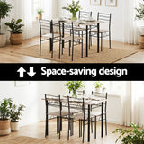 Darrahopens Furniture > Dining > Dining Set Artiss Dining Table and Chairs Set of 5 Compact Kitchen Furniture Modern Oak