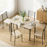 Darrahopens Furniture > Dining > Dining Set Artiss Dining Table and Chairs Set of 5 Compact Kitchen Furniture Modern Oak