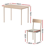 Darrahopens Furniture > Dining > Dining Set Artiss Dining Table and Chairs Set of 5 Compact Kitchen Furniture Natural Beige