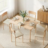 Darrahopens Furniture > Dining > Dining Set Artiss Dining Table and Chairs Set of 5 Compact Kitchen Furniture Natural Beige