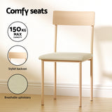 Darrahopens Furniture > Dining > Dining Set Artiss Dining Table and Chairs Set of 5 Compact Kitchen Furniture Natural Beige
